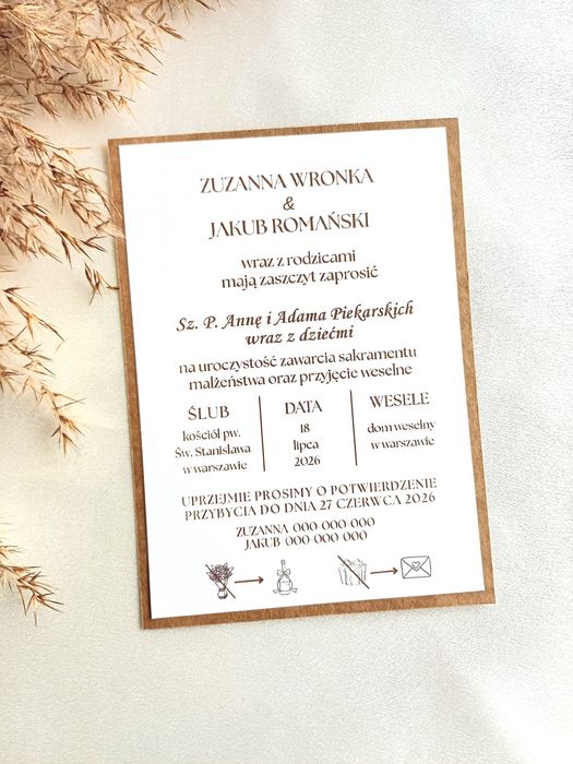 Zaproszenie na ślub wesele Dla gości