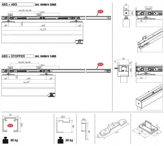 Раздвижная дверная система Koblenz 0400/60 ABS