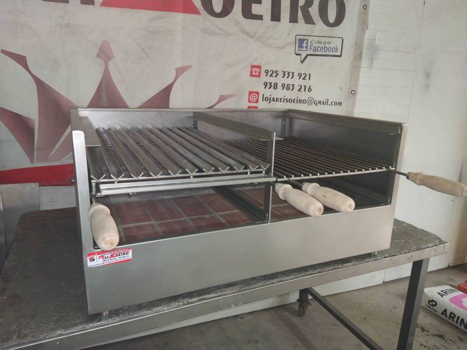 CHURRASQUEIRA INOX A CARVÃO (750X400X300MM) - Valor c/ IVA
