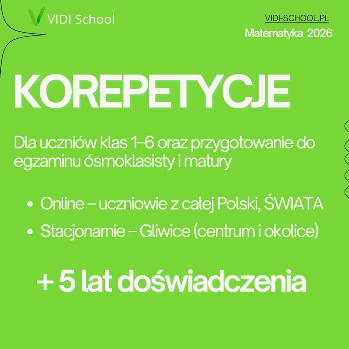 Korepetycje Matematyka I stacjonarnie lub online