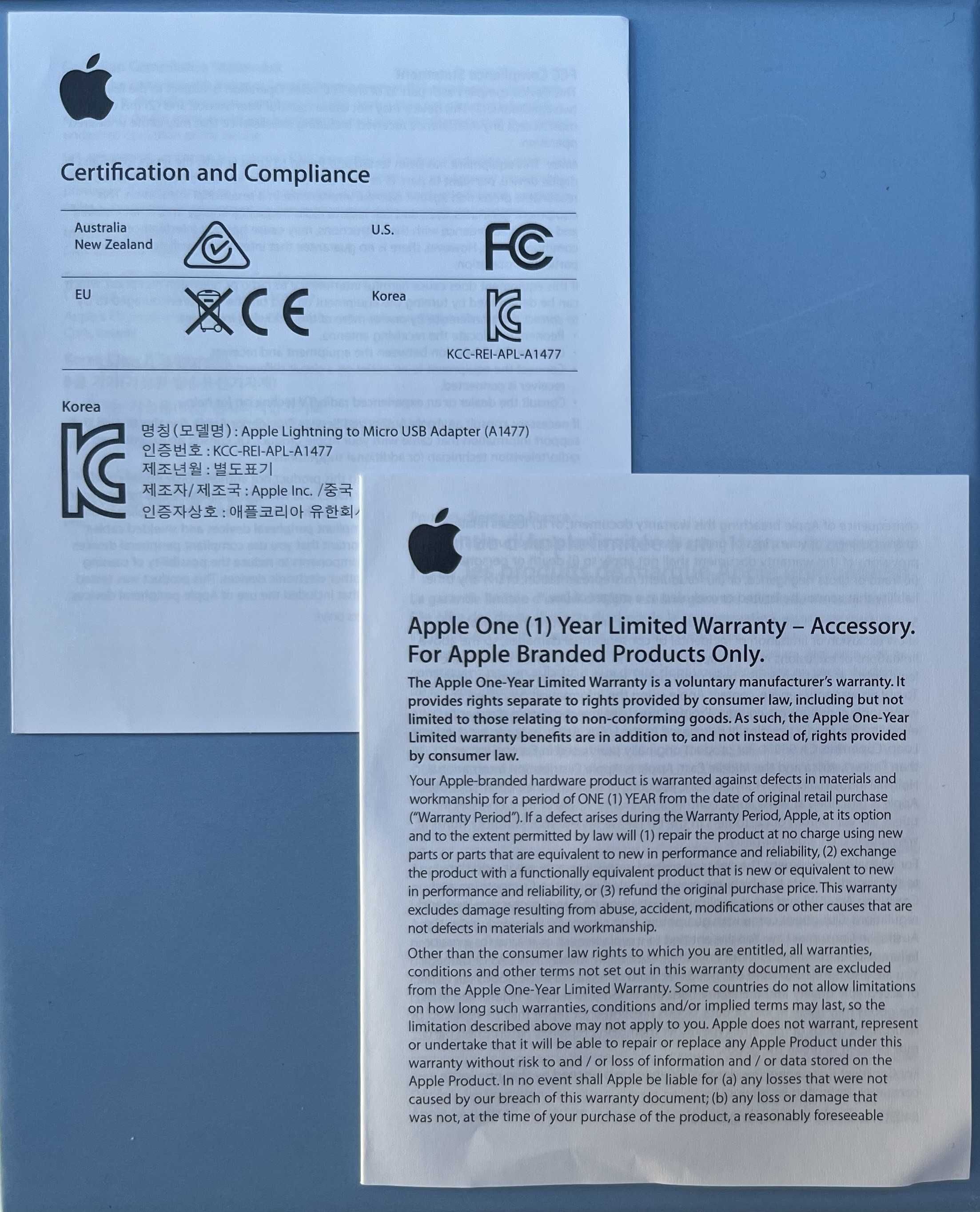 ORYGINAŁ Przejściówka adapter Apple Lightning do Micro USB