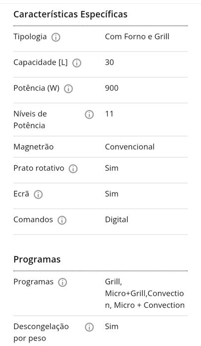 Micro-ondas BECKEN FORNO / GRILL 
Usado, não