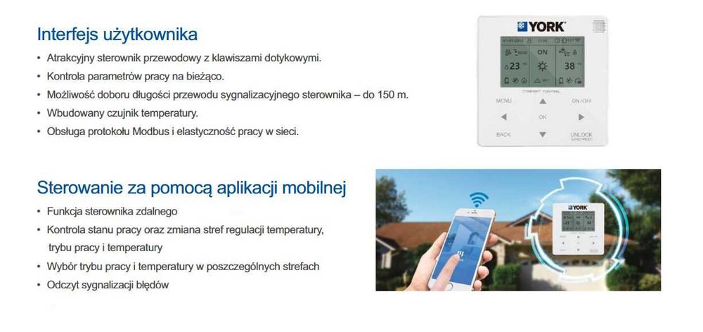 Pompa ciepła YORK SPLIT YKF16ARBW 16kW R32 (23%, brutto)
