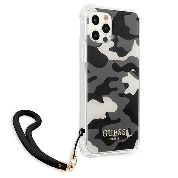 Guess Etui Camo Collection dla iPhone 12/12 Pro 6,1" - Czarny