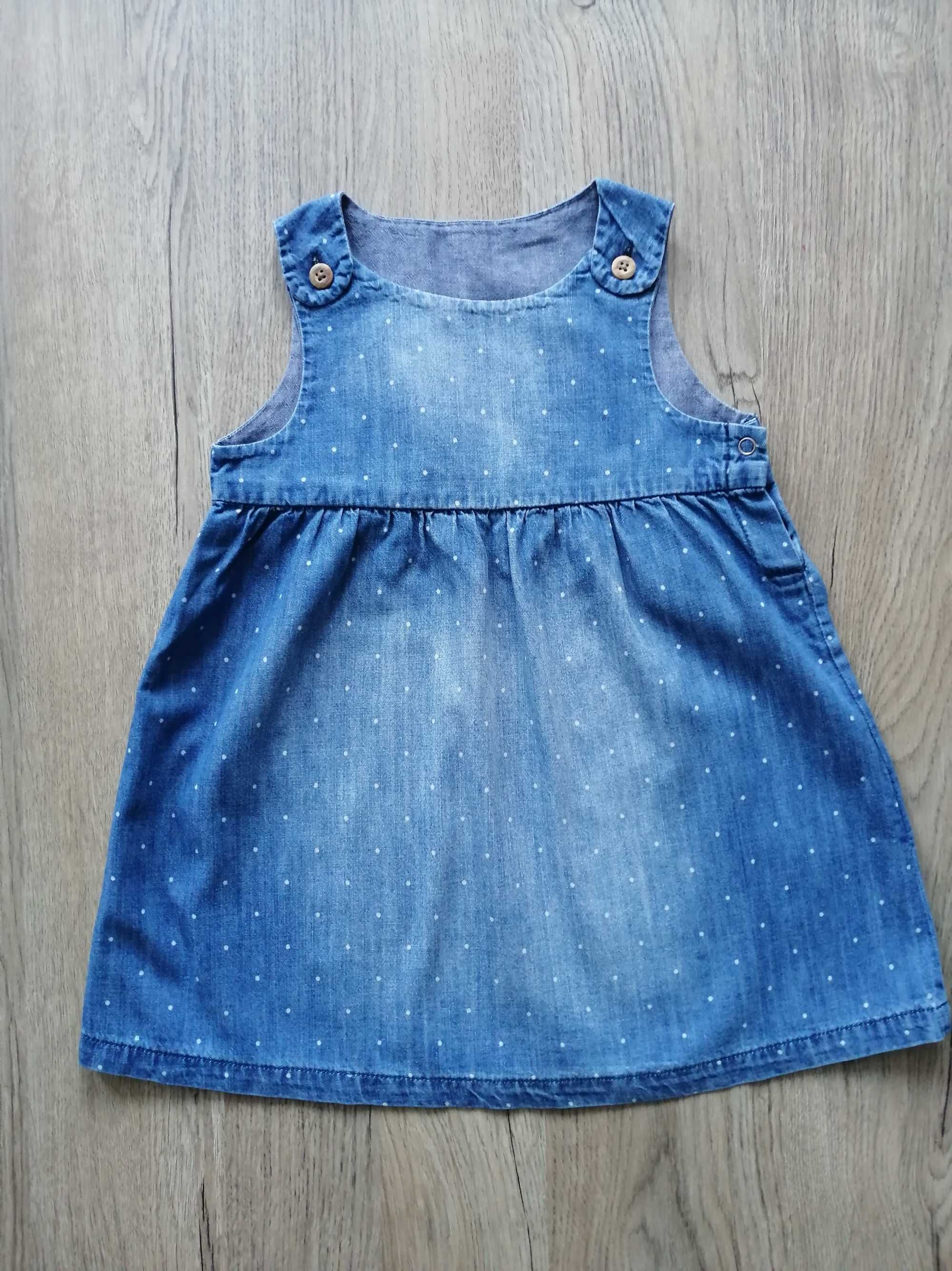 Sukienka H&M dla dziewczynki jeans denim r. 80