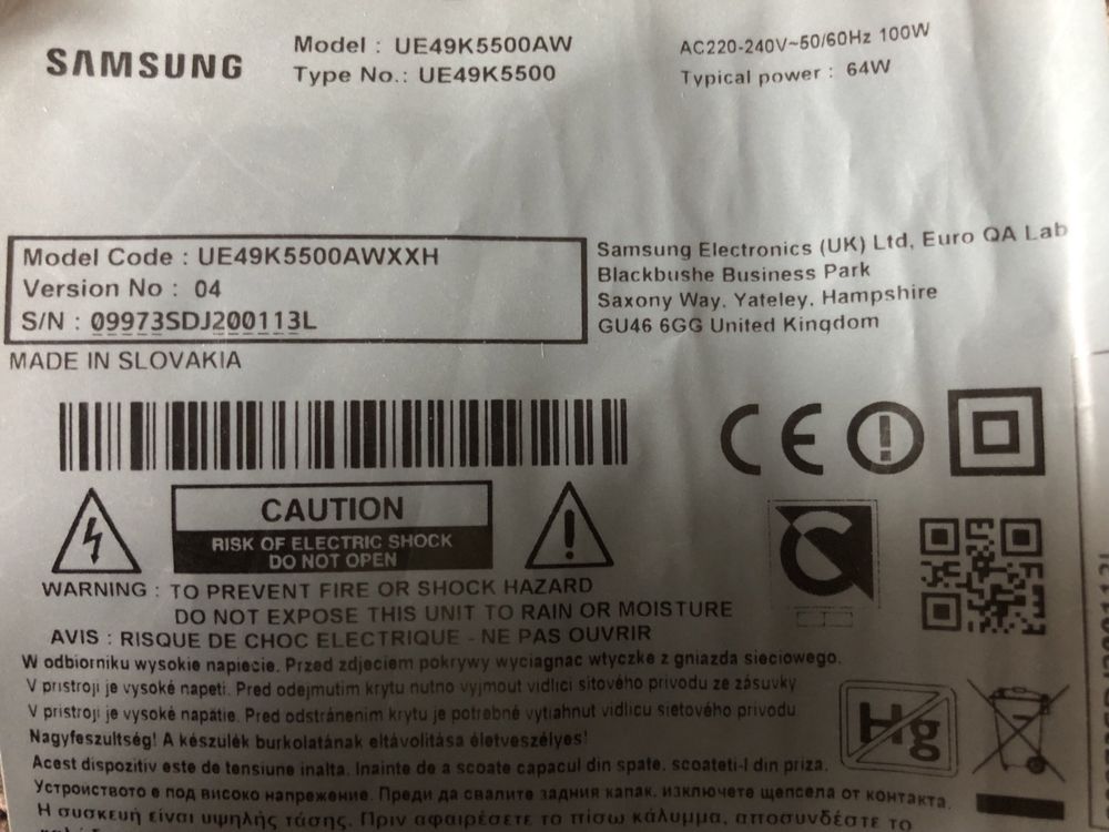 Płyta główna Samsung UE49K5500AW
