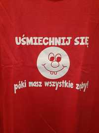 Zabawna koszulka, śmieszny t-shirt r. L, Uśmiechnij się póki masz zęby