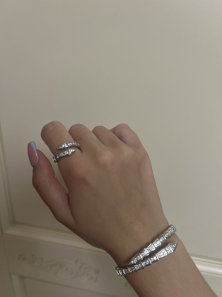 Набір в стилі Bulgari, браслет, колечко булгарі набір на подарунок