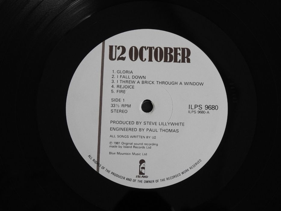 U2 October LP UK коллекционная пластинка оригинал 1981 Mint Британия