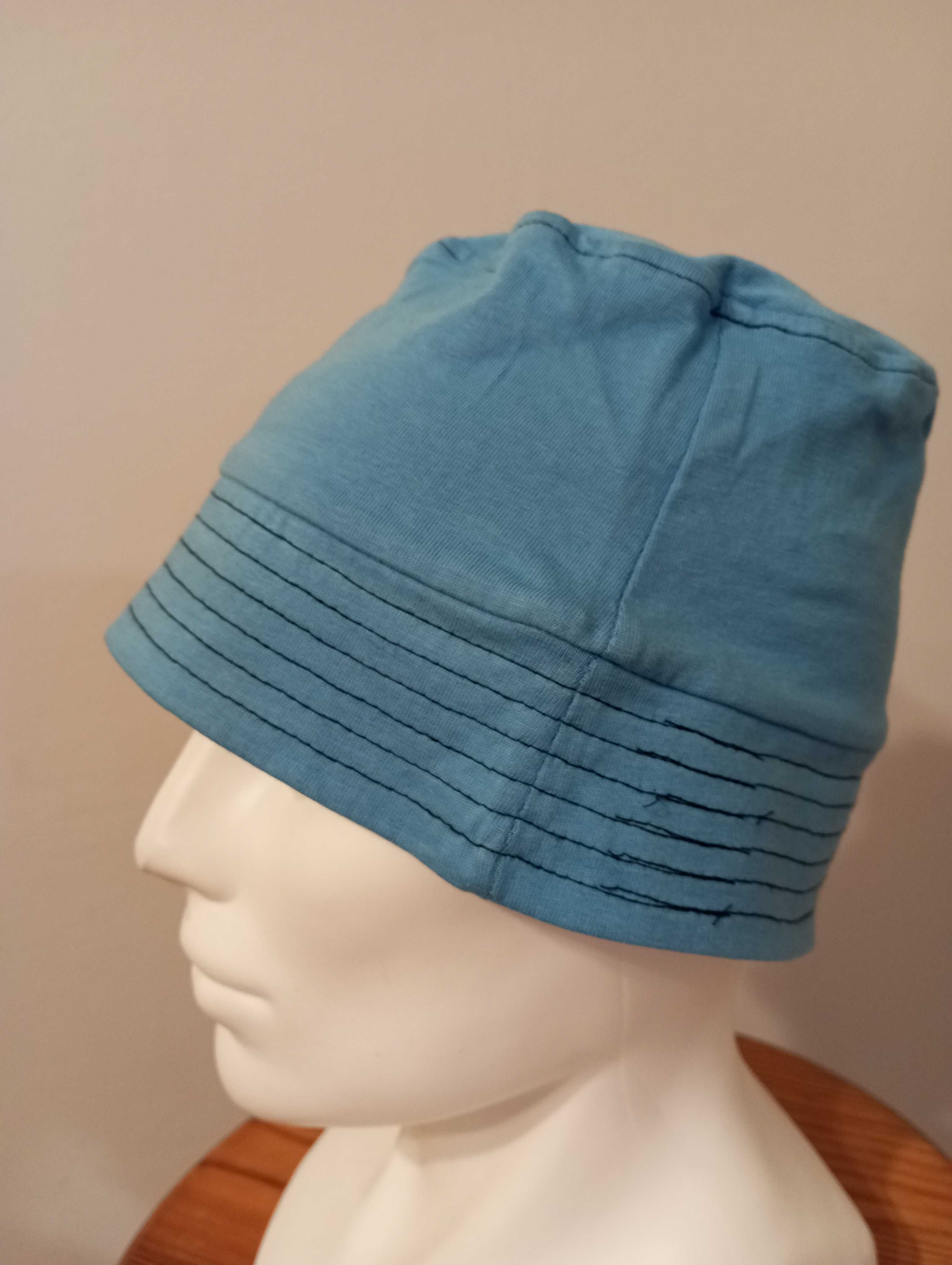 Niebieski kapelusz dziecięcy Bucket hat czapka z rondem rozm  51-.52