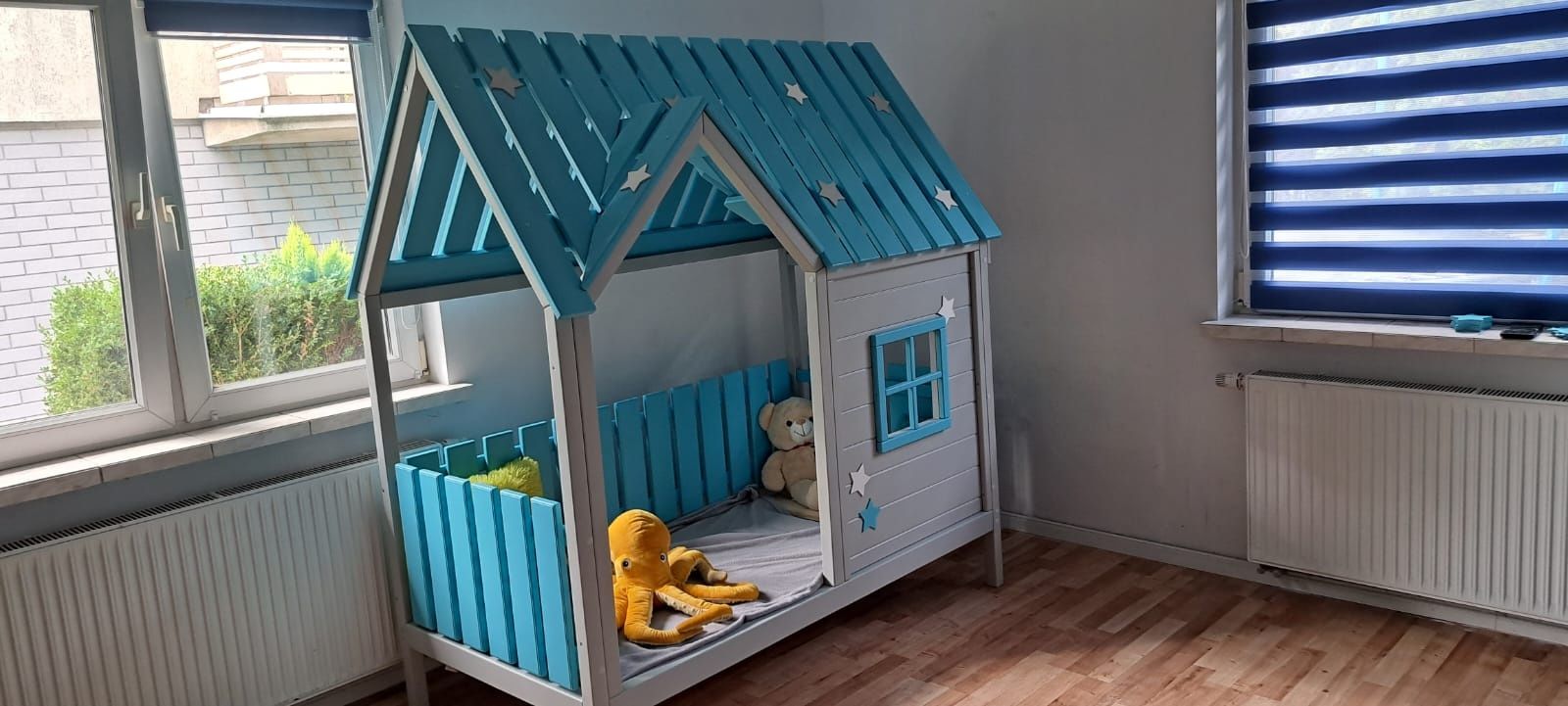 Łóżeczko łóżko  drewniane domek dla dzieci 160x80 led RATY