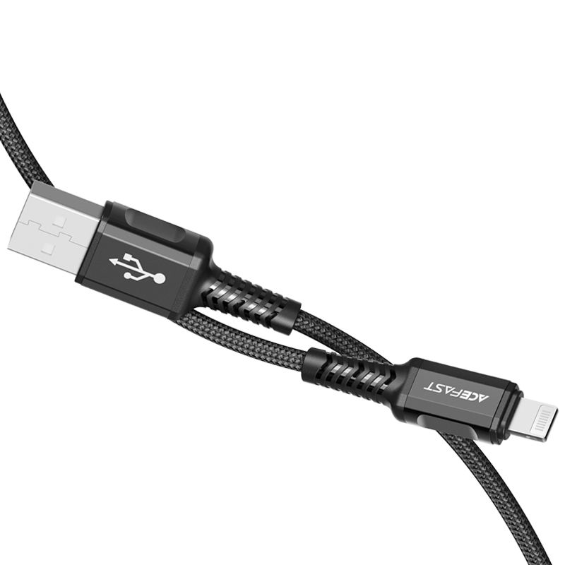 kabel przewód mfi do iphone usb - lightning 2.4a 1.2m czarny