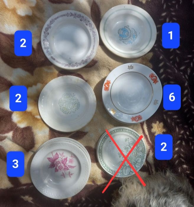 Тарелка фаянс, много тарелок Буды