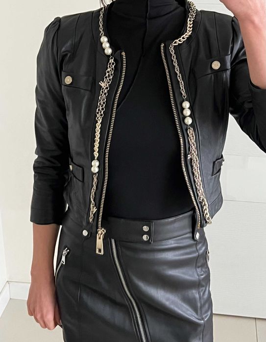 Шкіряна куртка косуха elisabetta franchi