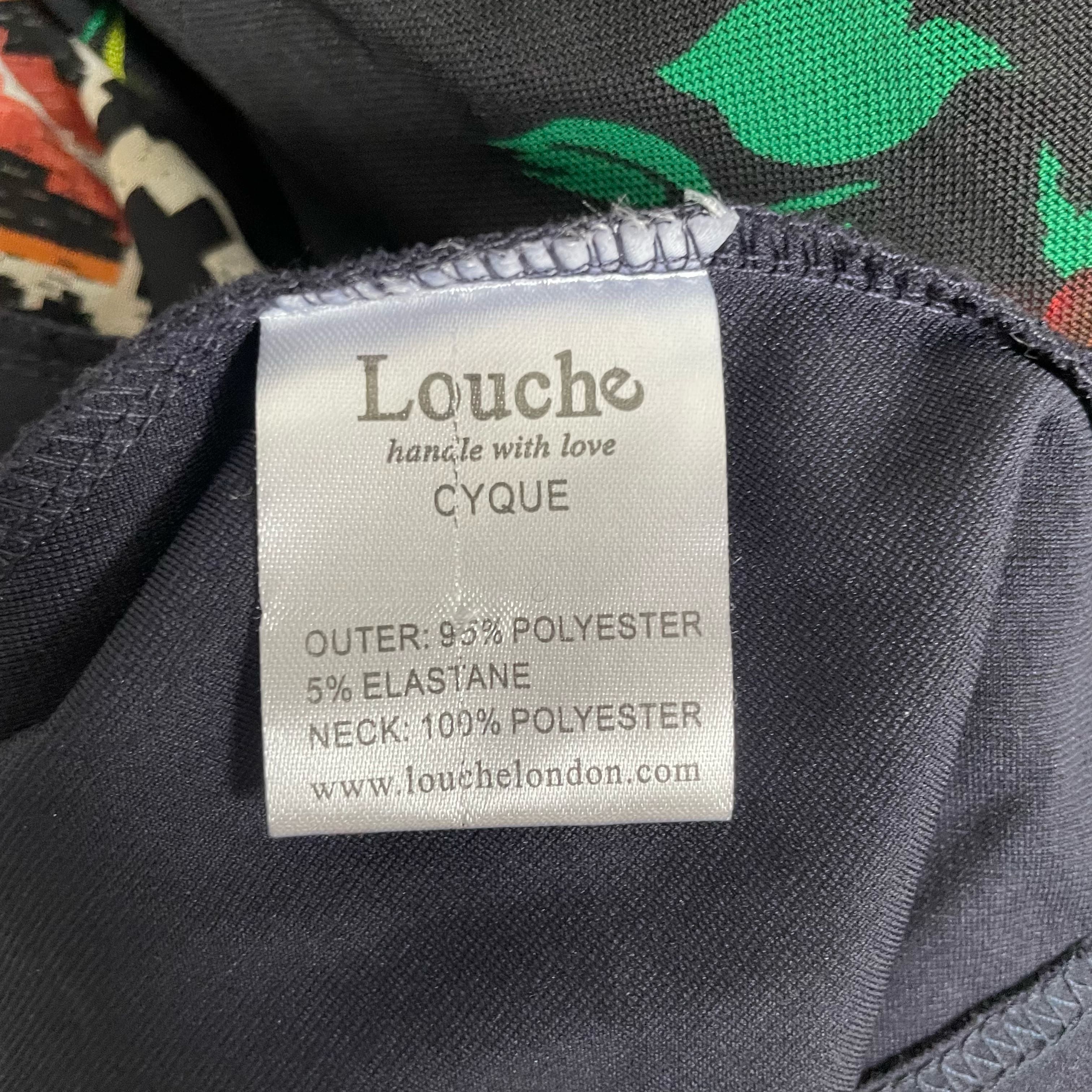 Louche Sukienka do Kolana Wygodna Stylowa z Kołnierzem Granatowa S