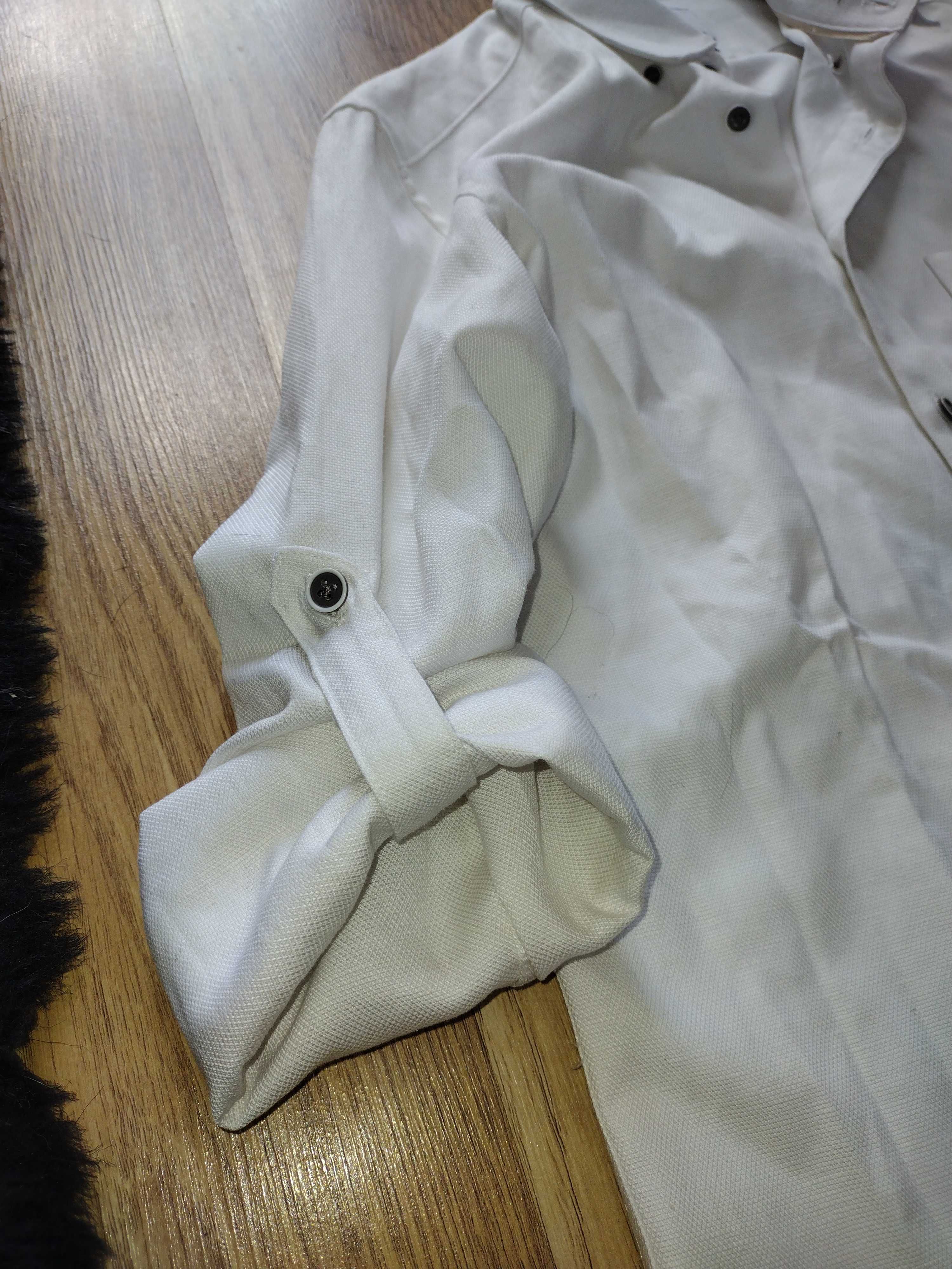 biała męska koszula linen blend