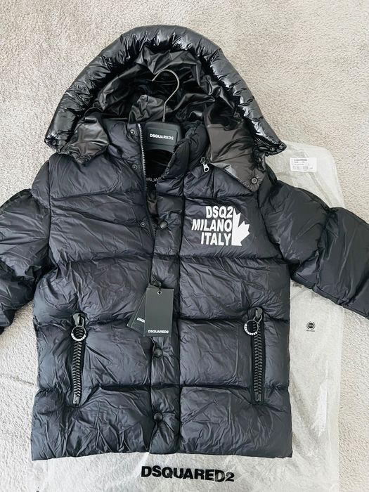 Nowa Dsquared2 DSQ2 Milano Czarna Zimowa Kurtka Oryginał