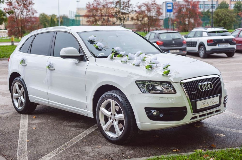 Auto do ślubu audi q5 białe. Atrakcyjna cena !