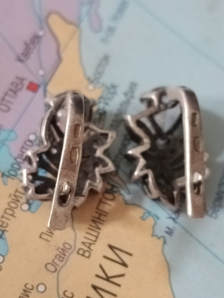 Серебряные серёжки с цирконием