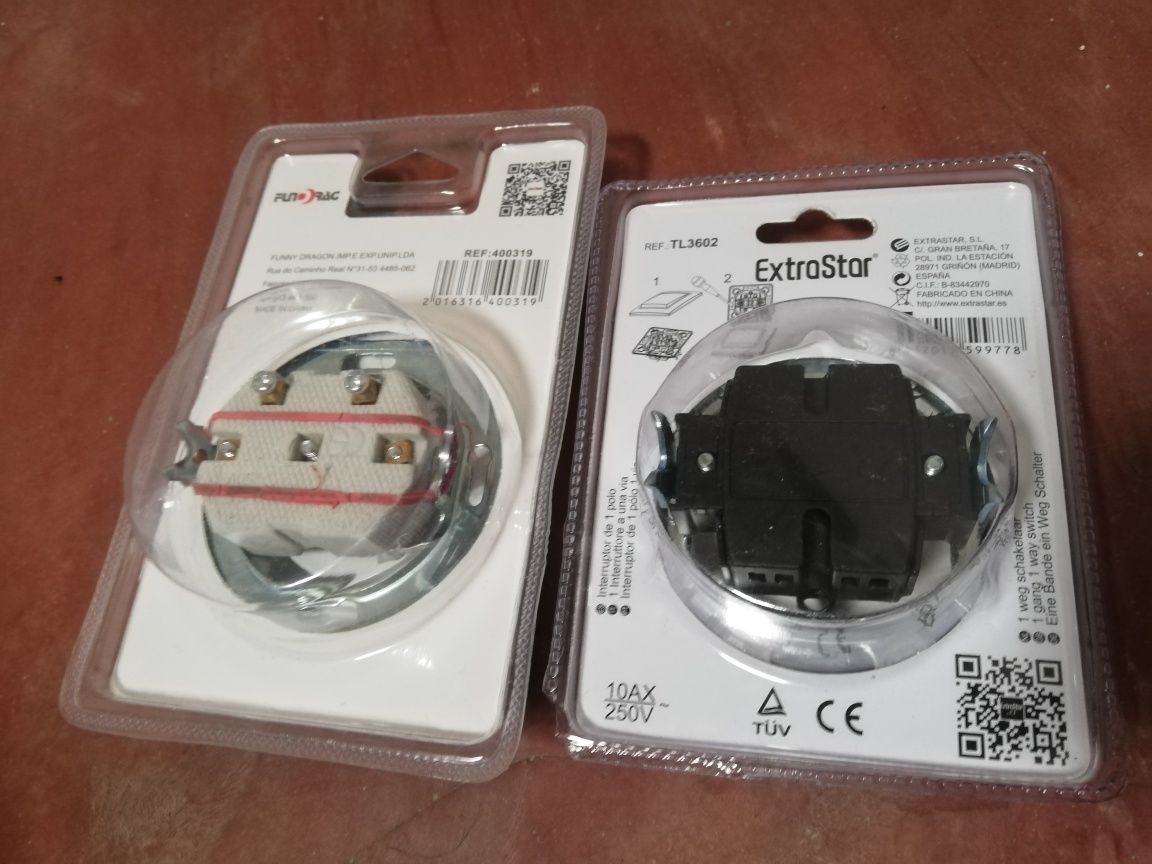 Tomada e interruptor NOVOS Embalados