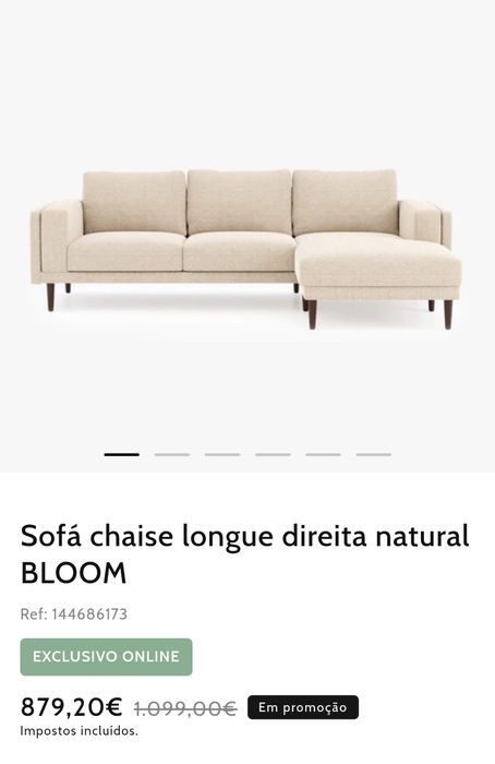 Sofá chaise longue direita BLOOM, gato preto