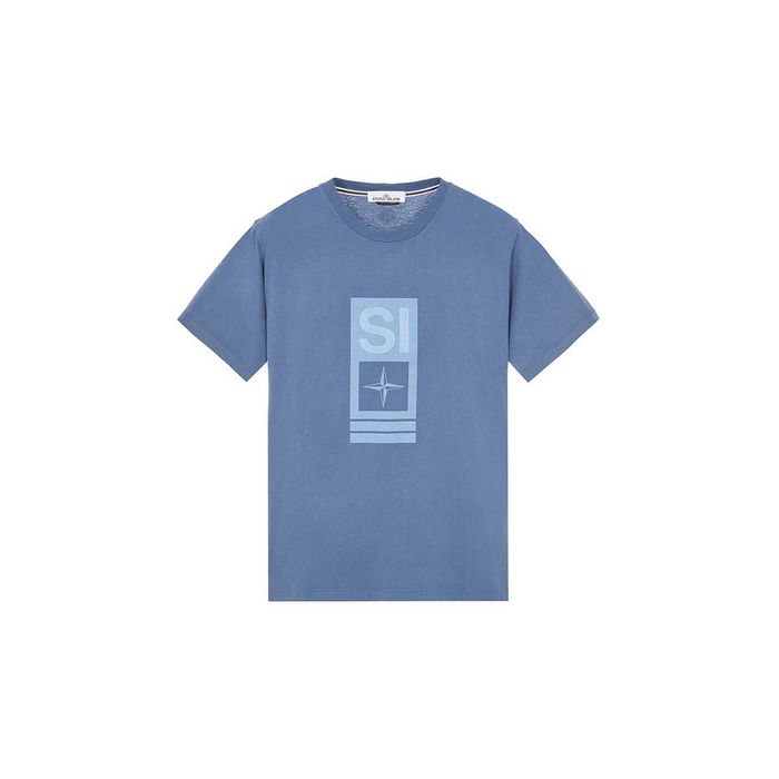 Футболка STONE ISLAND 2NS92 Abbreviation One Print T-Shirt Avio Blue