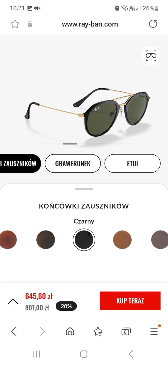 Okulary przeciwsłoneczne Ray-Ban Double Bridge podwójny most