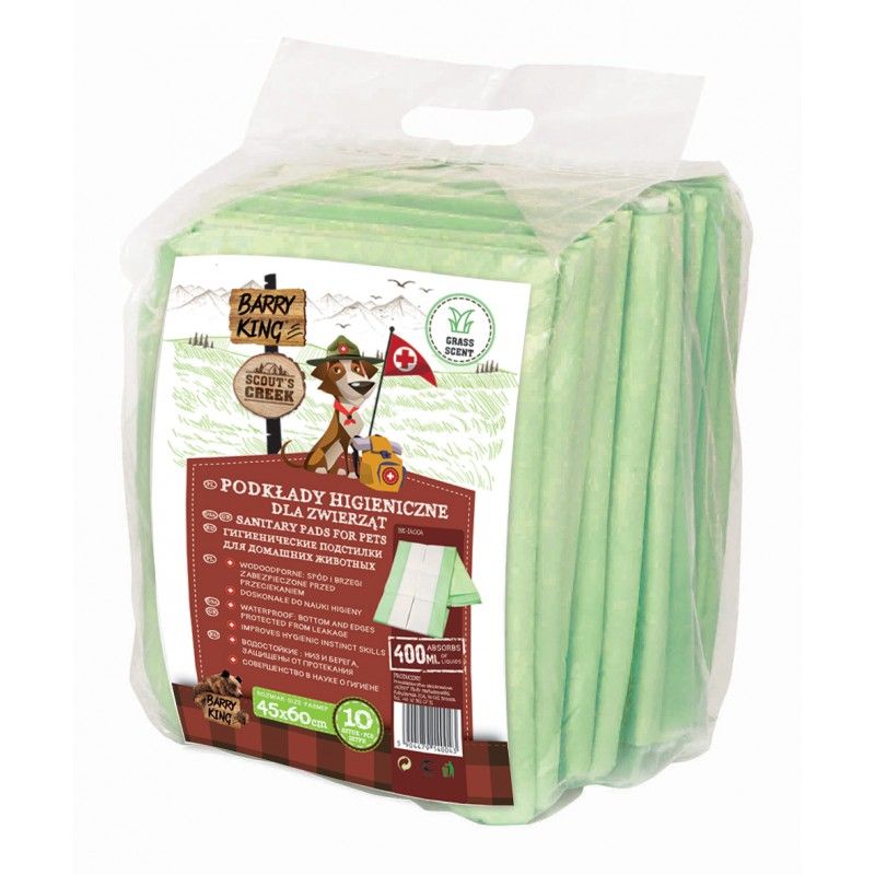 Podkłady higieniczne pies kot zapach trawy zielonej 45x60cm 10szt/op.