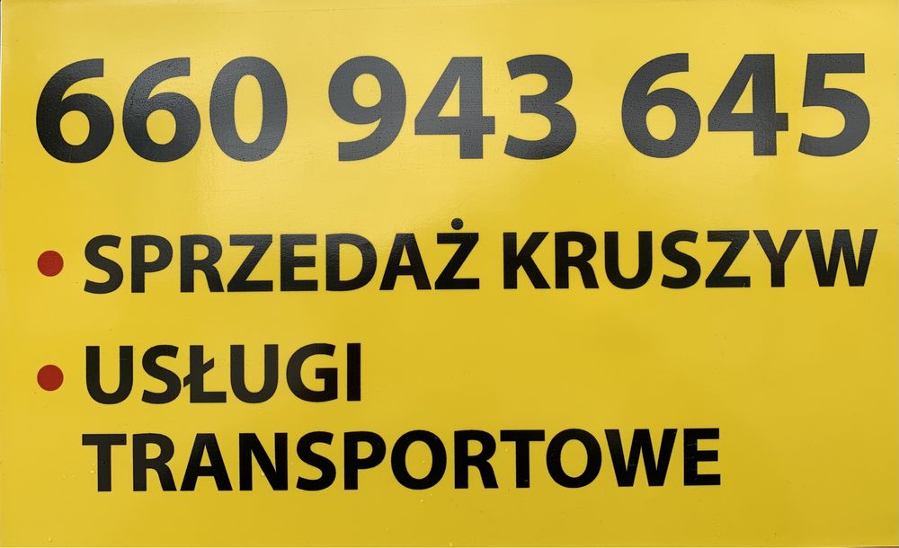 Sprzedaż kruszywa, usługi wywrotką 15 ton