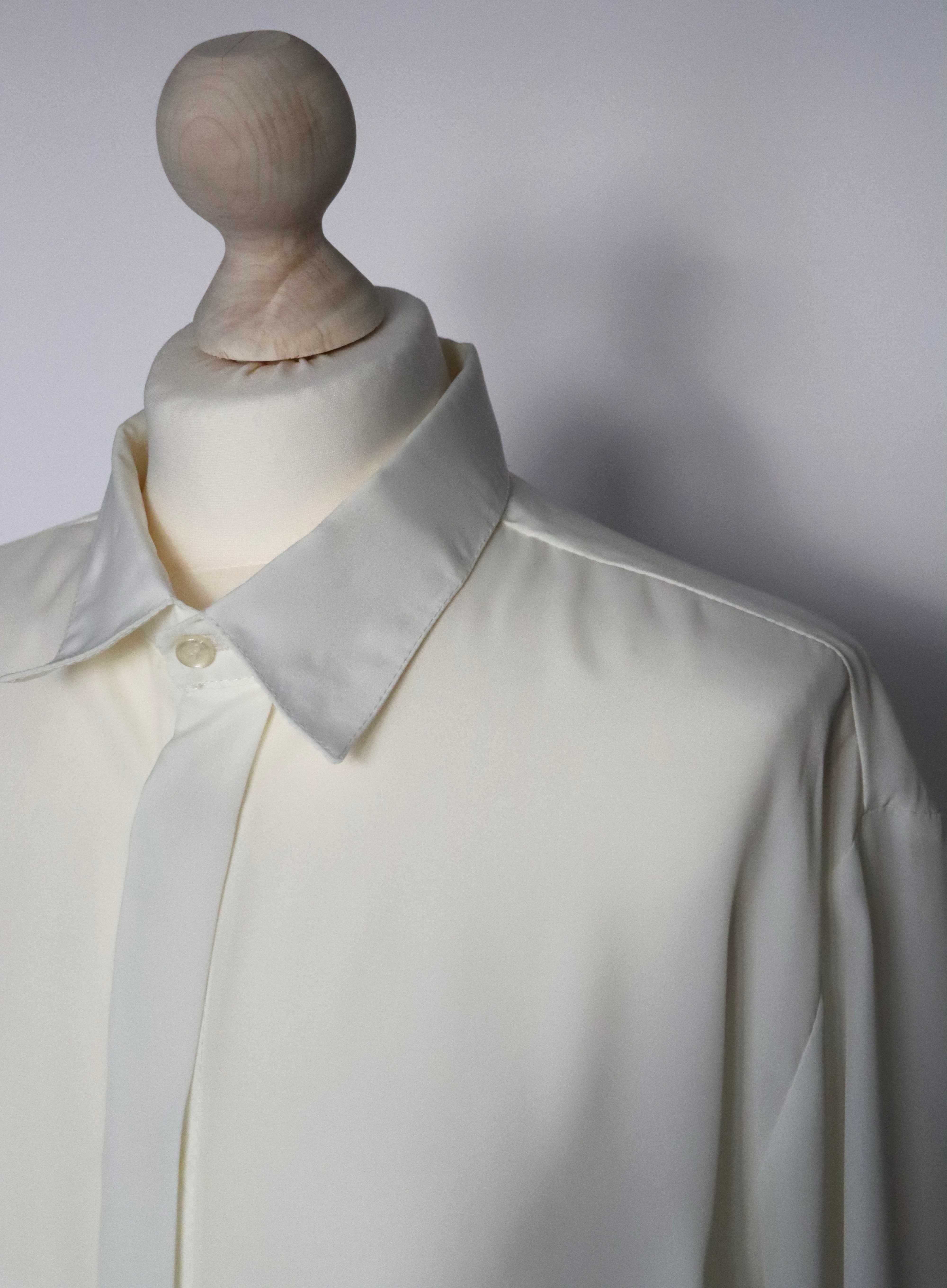 Kremowa koszula z plisą, vintage