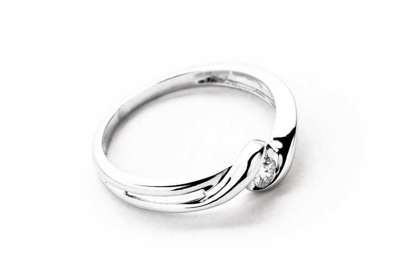 Lśniący Złoty Pierścionek - 14K - 1,71g - DIAMENT - Kraków