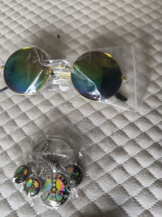 Strój przebranie hipisowski 60 70 damski rękawy nóg akcesoria hallowee