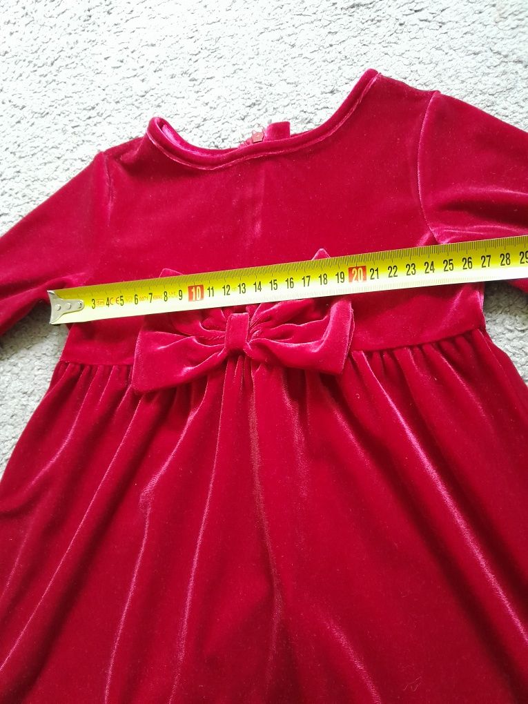 Sukienka bordowa na Boże Narodzenie sesję świąteczną 92-98 cm