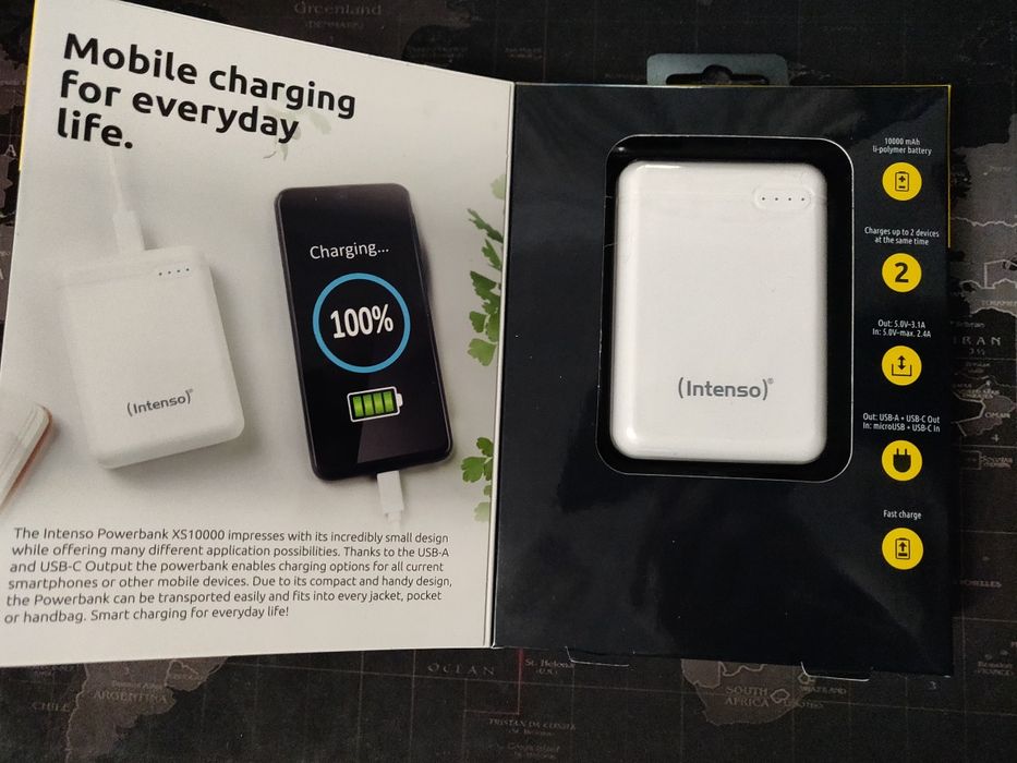 Пауэр банк внешний аккумулятор Intenso Power Bank 10000mAh XS10000 Whi