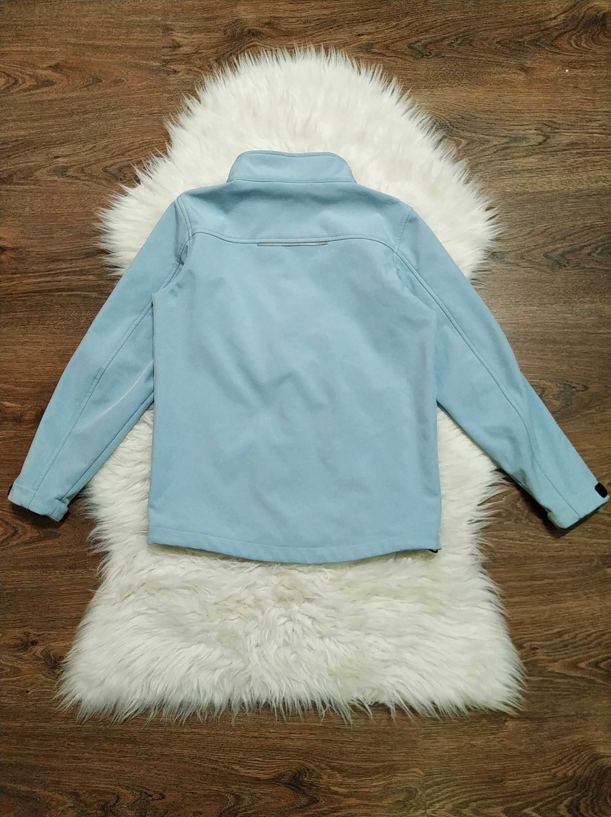 Блакитна термо куртка на флісі для дівчинки 10-11 років-Atrium