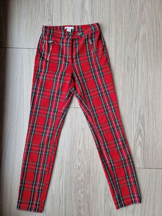 Spodnie w kratę H&M 34