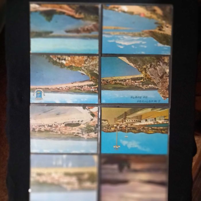 Oito postais ilustrados