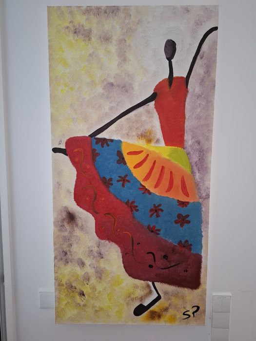 Aguarela pintada à mão 120x60cm