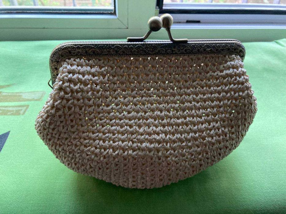 Сумочка - косметичка/фермуар рафія - метал ручна робота Handmade UA