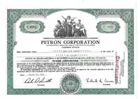 Bonds Shares Ações Petron Corporation 100 - ações 1961 USA