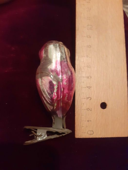 Елочные игрушки старинные на прищепках Сова, Цыплыта, грибы, СССР