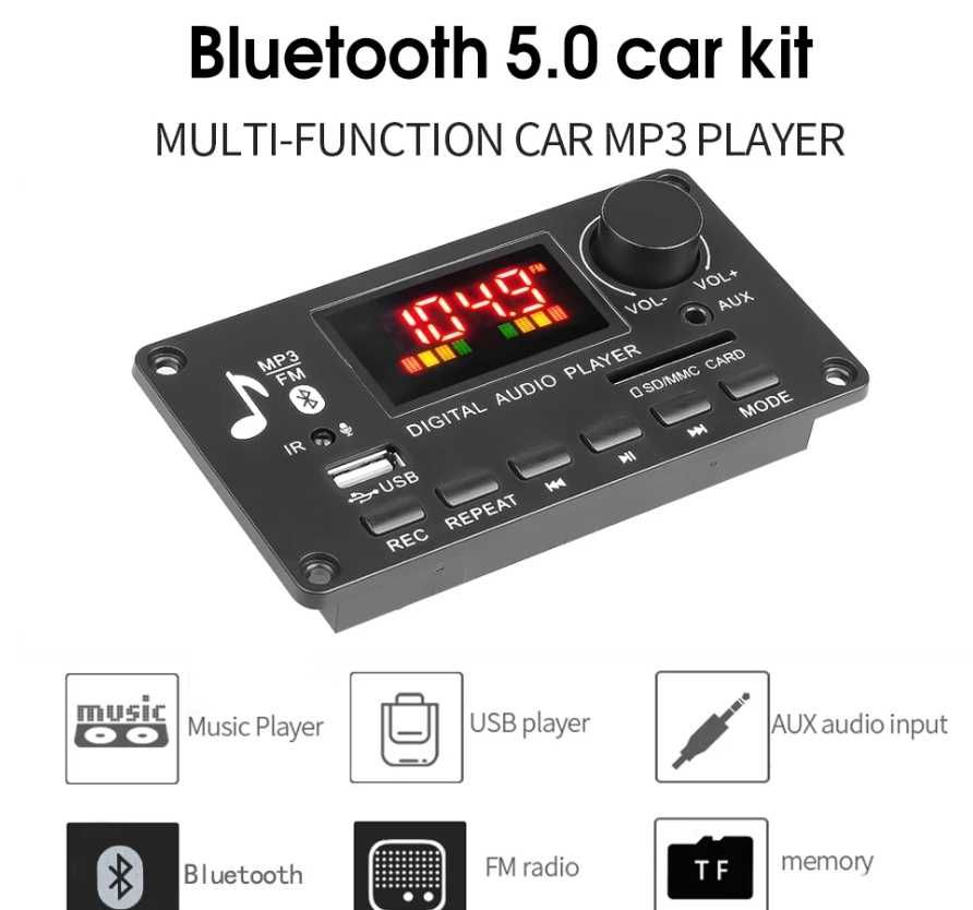 Bluetooth, mp3 модуль 5-26 В постійного струму, 80 Вт