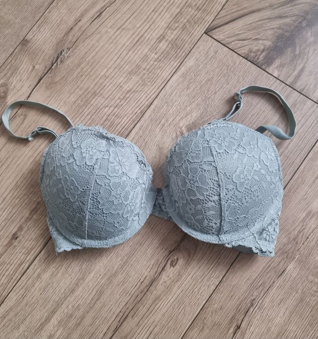 Stanik biustonosz turkusowy koronkowy damski 70C H&M