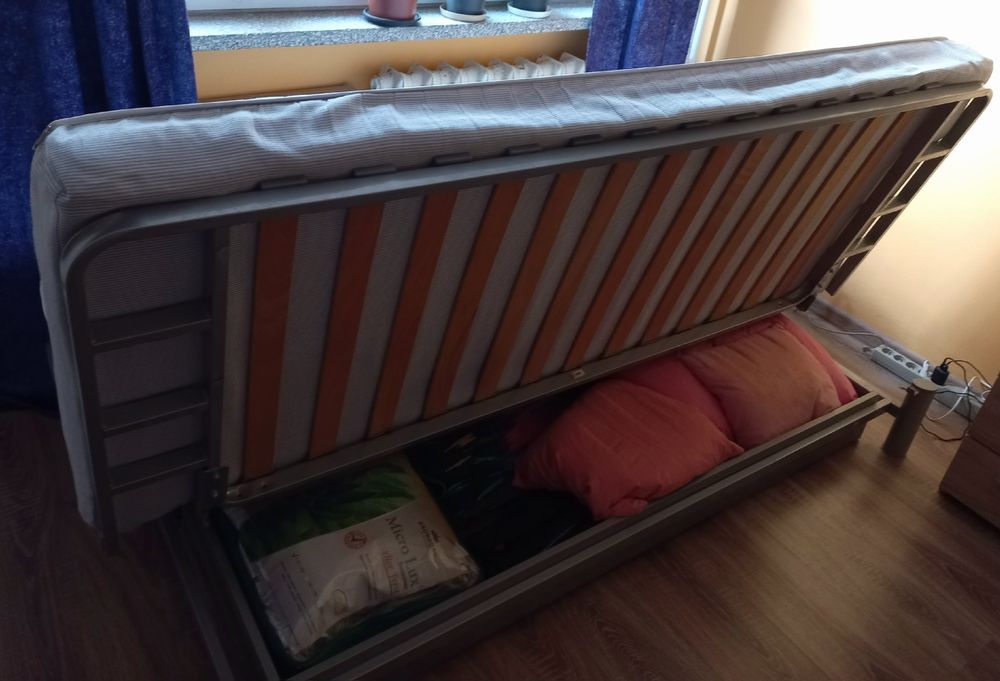 Łóżko SOFA rozkładana IKEA BEDDINGE stelaż, materac, pojemnik