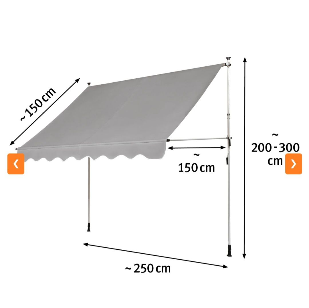 Markiza regulowana z Obi 2.5 x 1.5 m szara