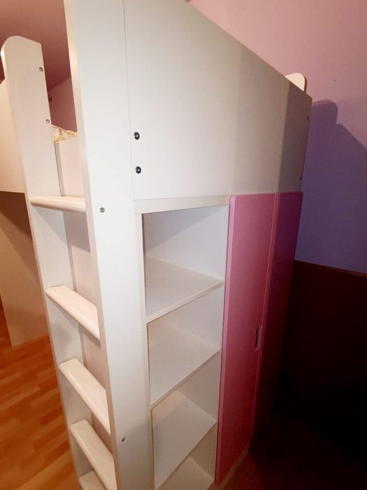 Łóżko piętrowe z biurkiem i szafą IKEA