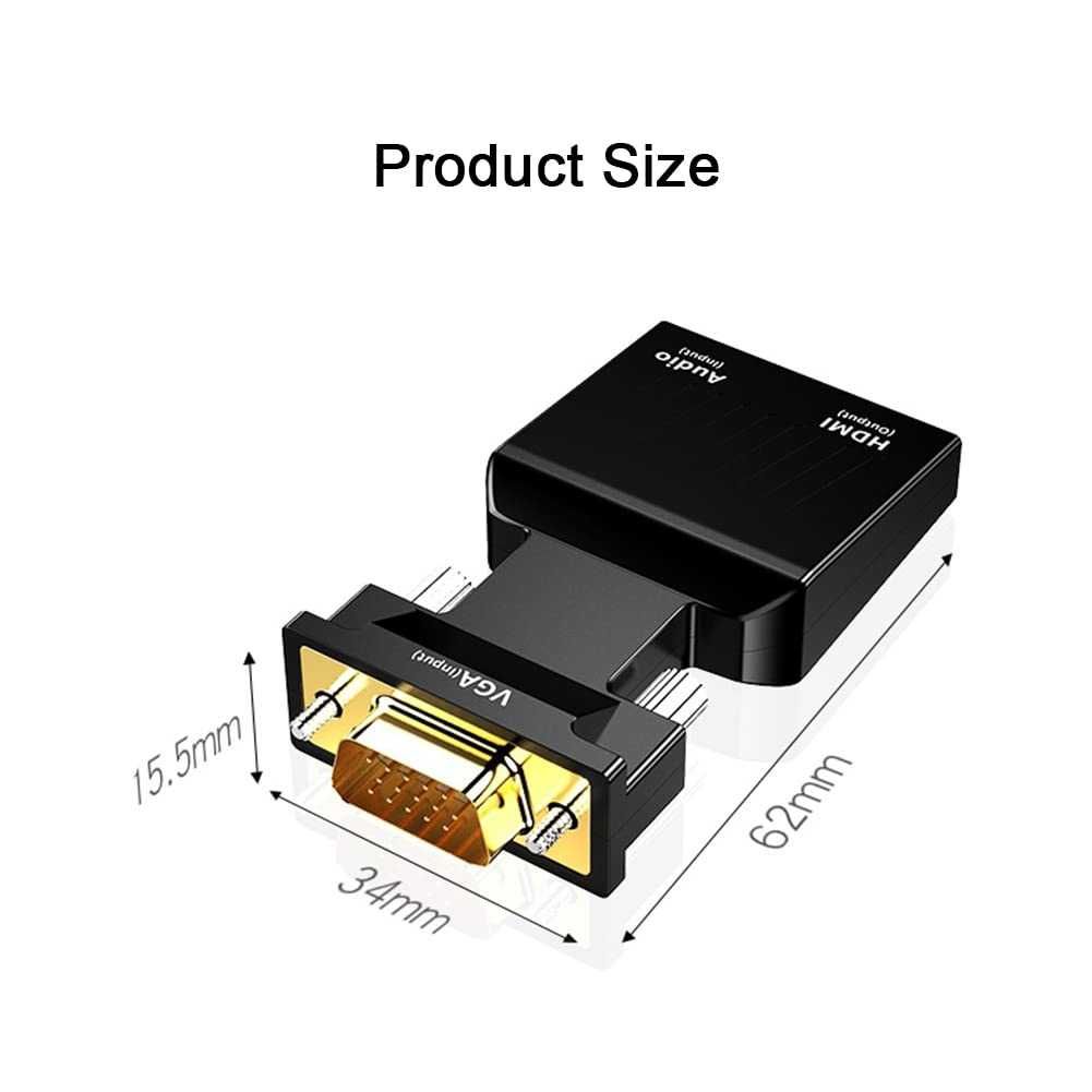 Adapter VGA na HDMI z kablem audio 3,5 mm, spp676