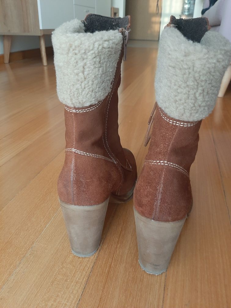 Skórzane botki Lasocki