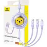 BASEUS kabel zwijany 3w1 USB A do Micro USB / Lightning / Typ C 3.5A