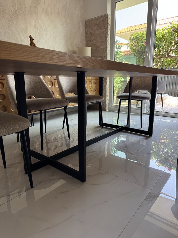 Mesa madeira sala Area com 6 cadeiras